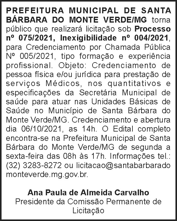 Credenciamento - Santa Bárbara do Monte Verde 4 1 BARBARA 075