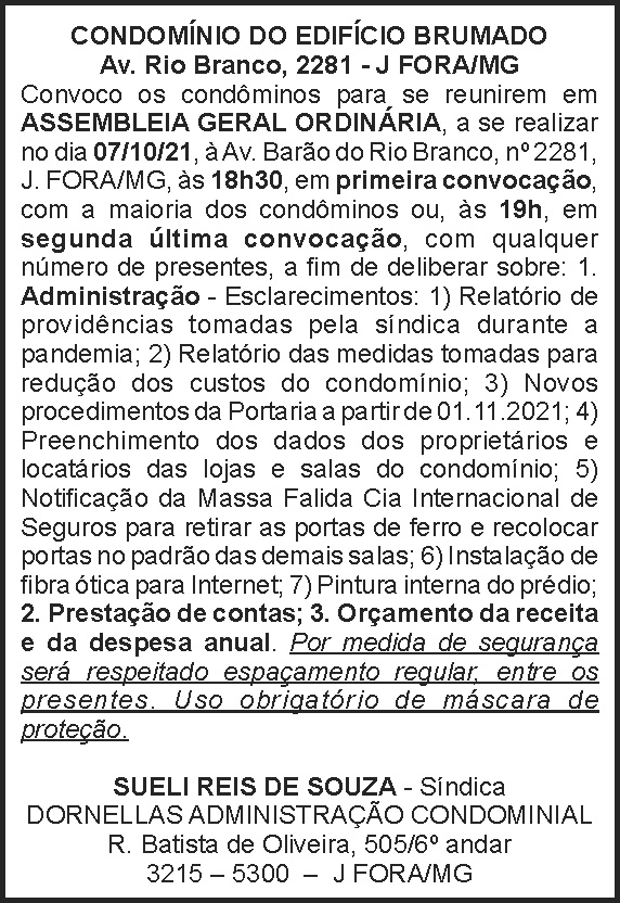Assembléia Geral - Edifício Brumado 4 1 BRUMADO