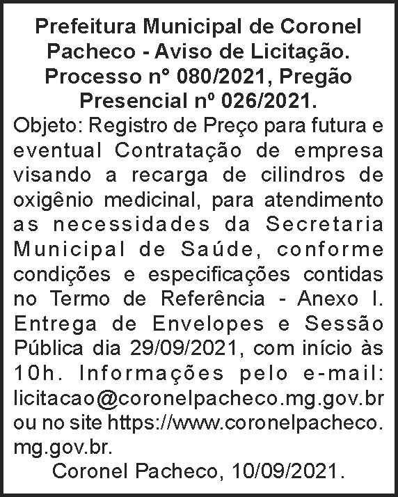 Prefeitura de Coronel Pacheco 4 1 CORONEL 080