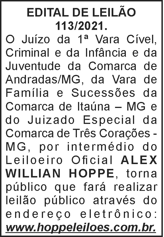 Edital de leilão - Itaúna 4 1 LEILAO 113 01