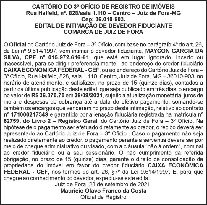 Ofício de registro de imóveis - Juiz de Fora 4 1 MAYCON