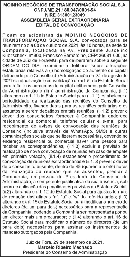 Edital de convocação - Moinho 4 1 MOINHO 1