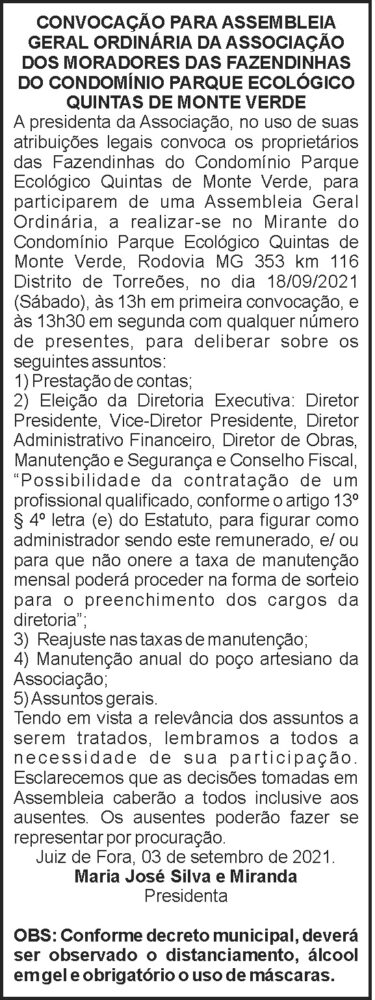 Edital - Assembleia Geral 4 1 MONTE VERDE