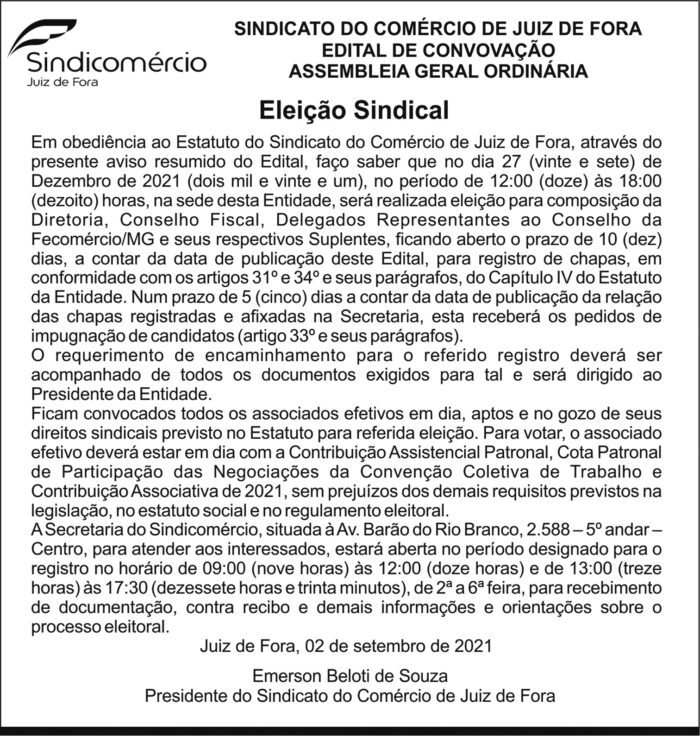 Sindicomércio - Eleição Sindical 4 1 SINDICOMERCIO