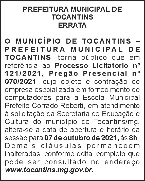 Edital Pregão Licitatório - Tocantins 4 1 TOCANTINS 121 1