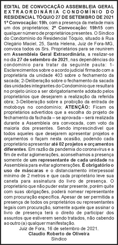 Assembléia Geral - Residencial Tóquio 4 1 TOQUIO