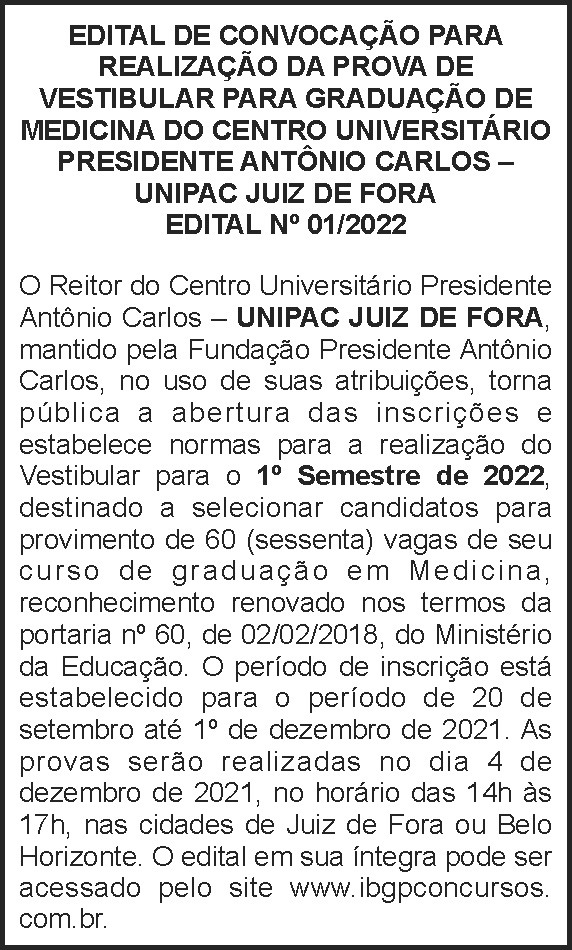 Edital de inscrição - Unipac JF 4 1 UNIPAC