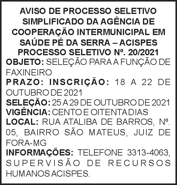 Aviso de processo seletivo 4 1 ACISPES 20