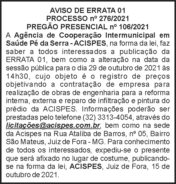 Edital - aviso de errata Acispes 4 1 ACISPES 276