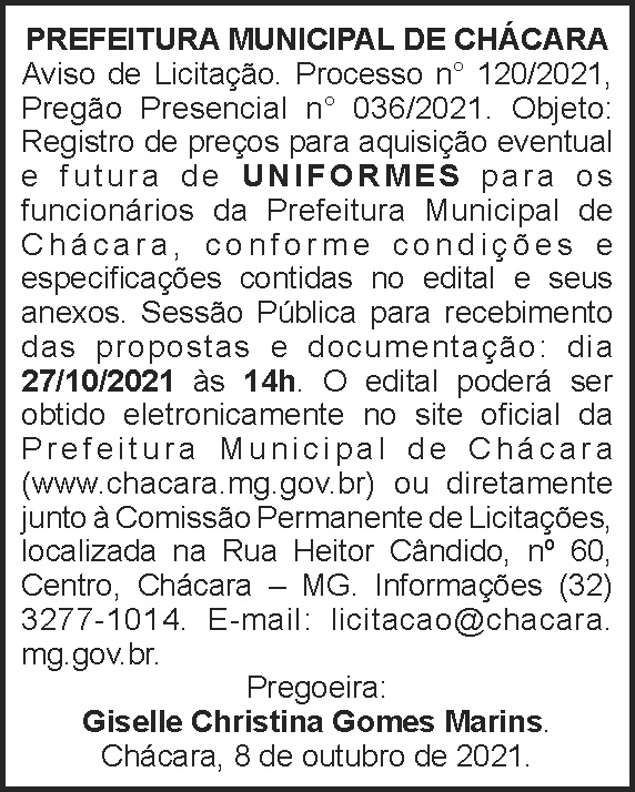 Prefeitura Municipal de Chácara 4 1 CHACARA 120
