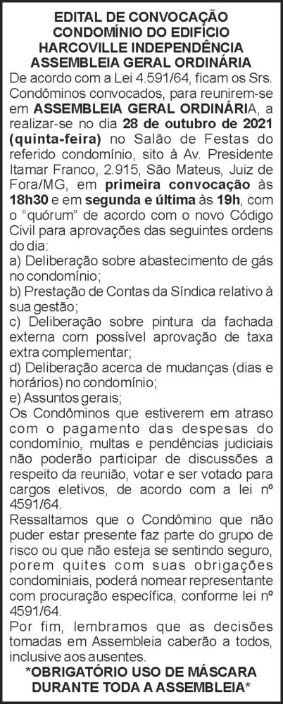 Convocação - Assembléia Geral 4 1 HARCOVILLE