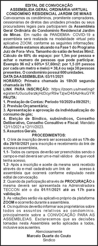 Assembleia Geral - Jardim de Minas 4 1 JARDIM DE MINAS