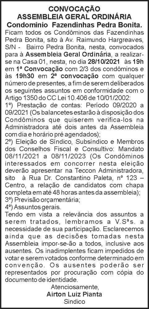 Cond. Fazendinhas Pedra Bonita 4 1 PEDRA BONITA