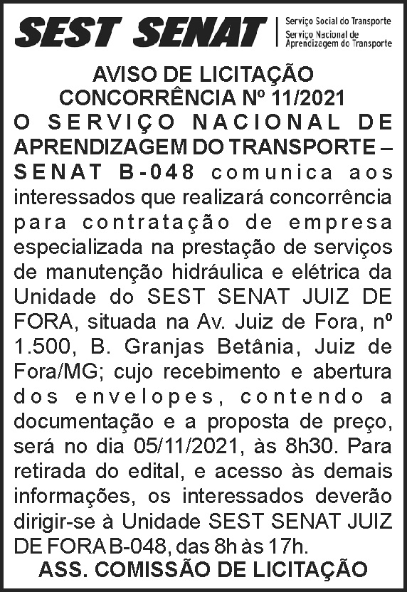 Aviso de licitação - Senat 4 1 SENAT