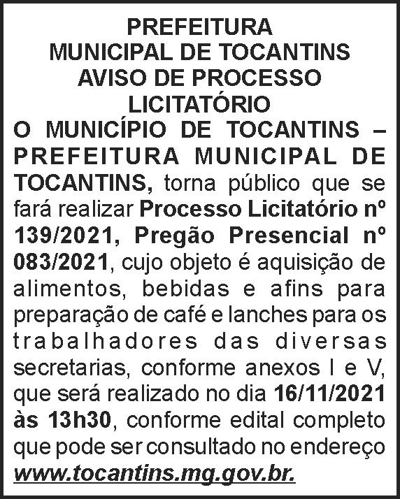 Edital - Tocantins 4 1 TOCANTINS 139
