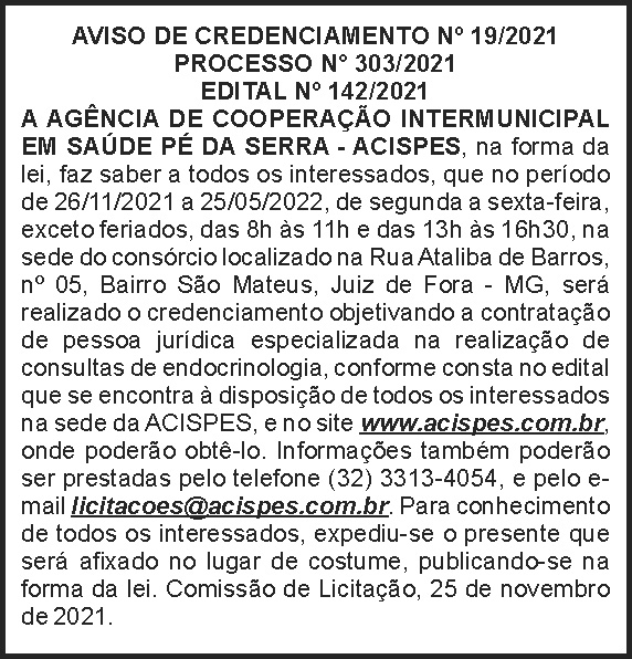 Acispes - aviso de credenciamento 4 1 ACISPES 19