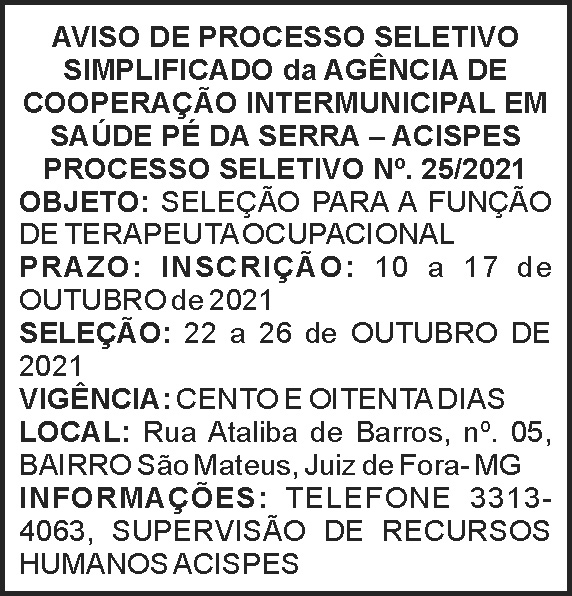 Acispes - Processo Seletivo 25 4 1 ACISPES 25