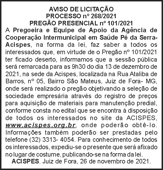 Aviso de licitação - Acispes 4 1 ACISPES 268