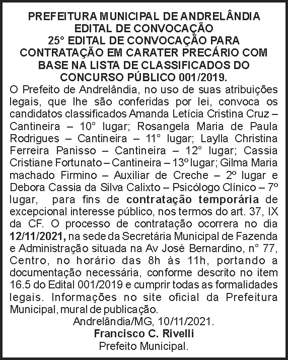 Concurso público - Andrelândia 4 1 ANDRELANDIA 25
