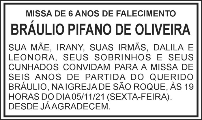 Missa de falecimento - Bráulio 4 1 BRAULIO