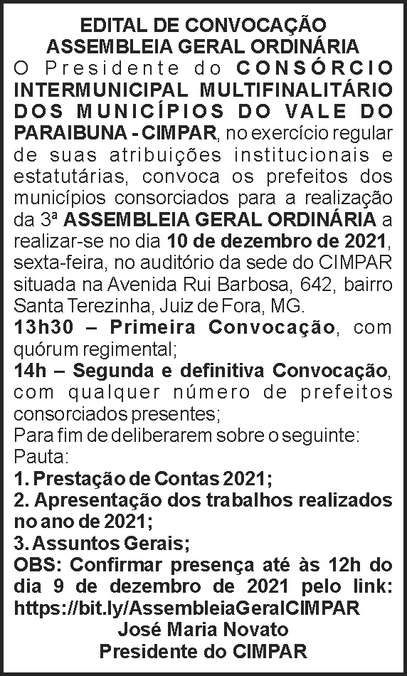 Cimpar - Edital de convocação 4 1 CIMPAR