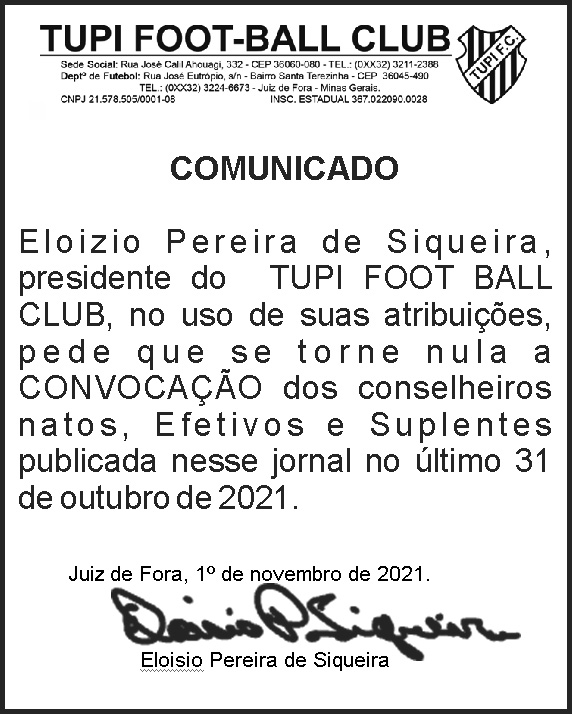 Edital - Comunicado Tupi 4 1 CLUBE