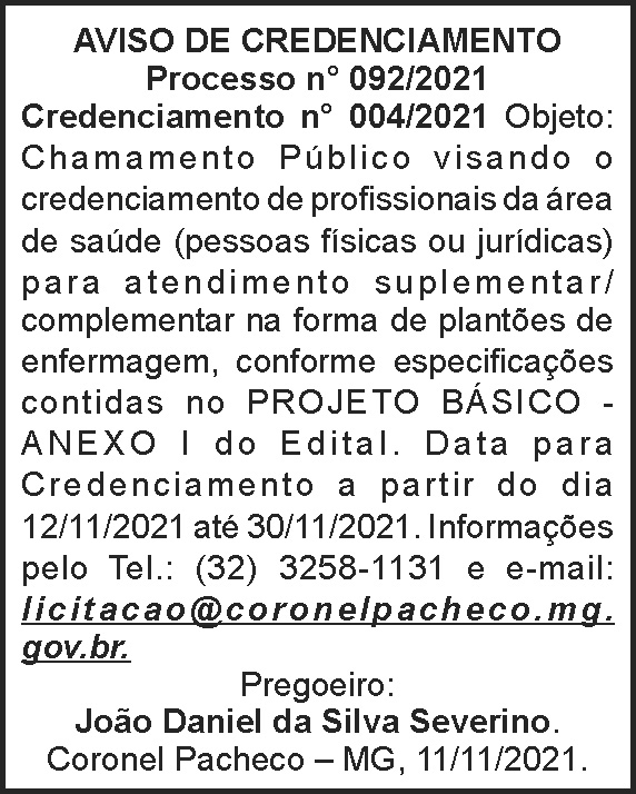 Aviso de credenciamento 4 1 CORONEL 092