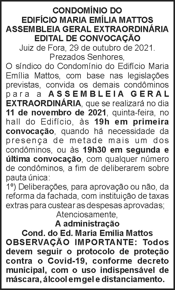 Convocação - Edifício Maria Emília Mattos 4 1 EMILIA