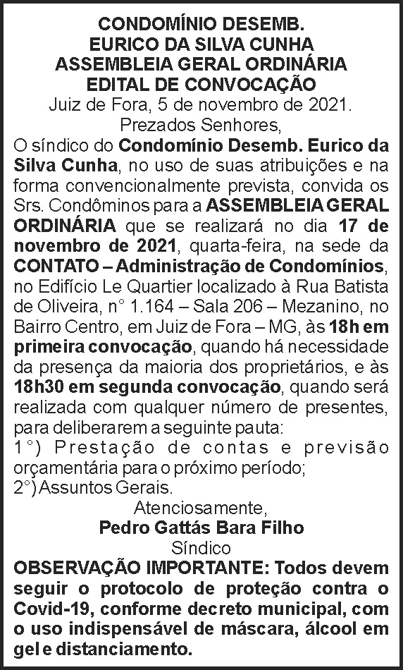 Assembleia - Condomínio Desemb. 4 1 EURICO