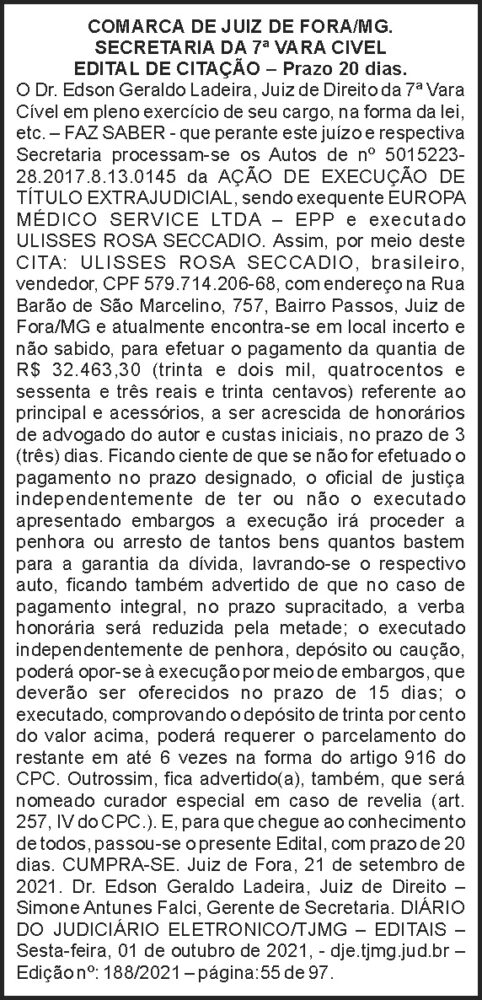 Edital de citação - Juiz de Fora 4 1 EUROPA