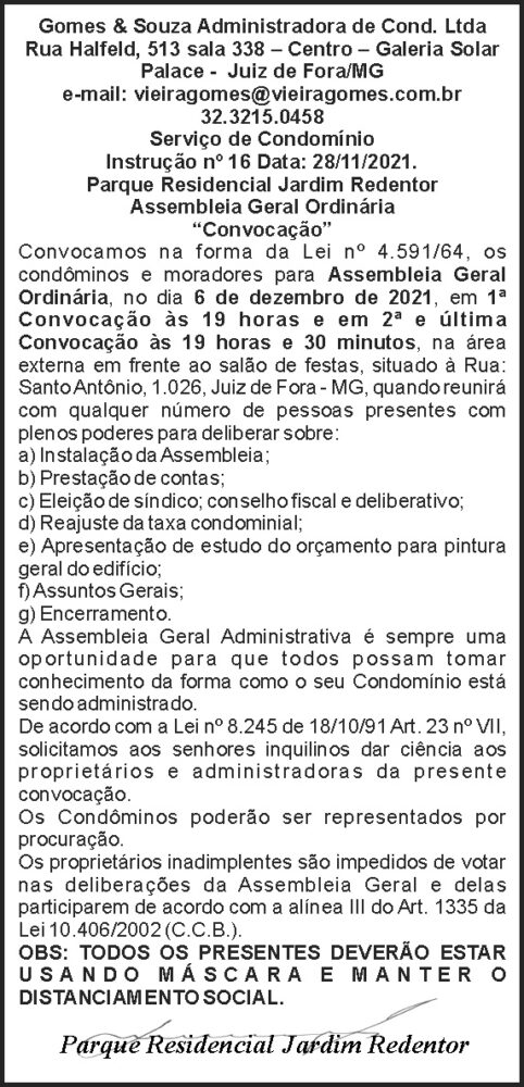Convocação - Gomes & Souza 4 1 REDENTOR