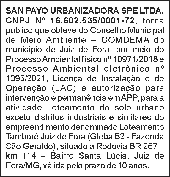 Edital - Conselho Municipal de Meio Ambiente 4 1 SAN PAYO