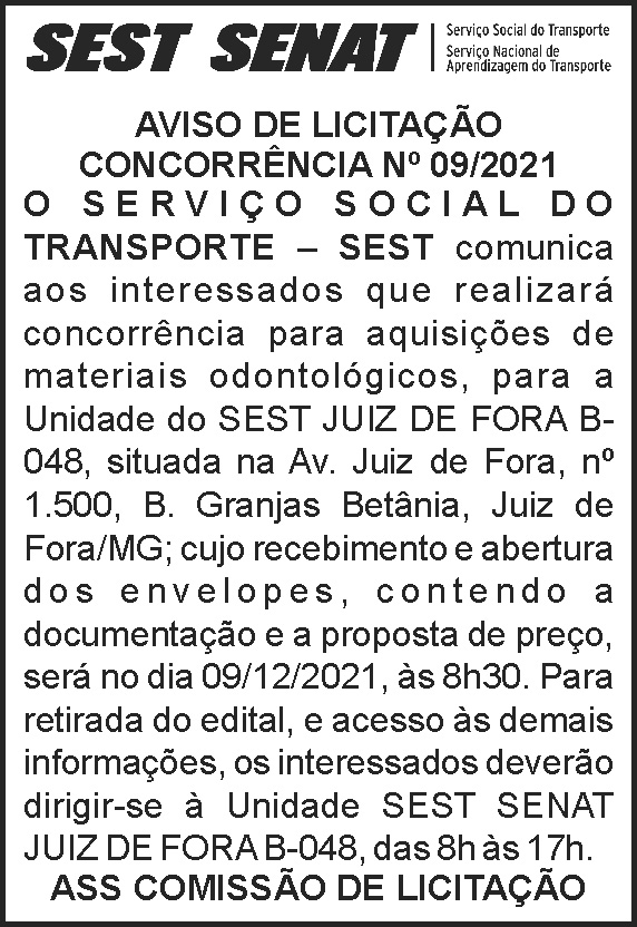 Sest Senat - aviso de licitação 4 1 SEST