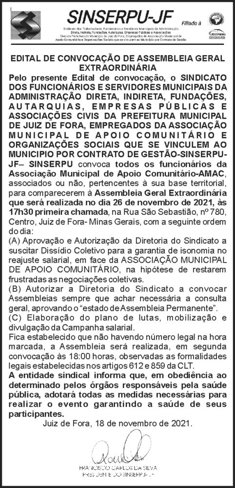Edital de convocação - Sinserpu JF 4 1 SINSERPU