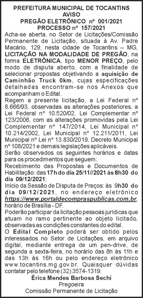 Tocantins - pregão eletrônico 4 1 TOCANTINS 001