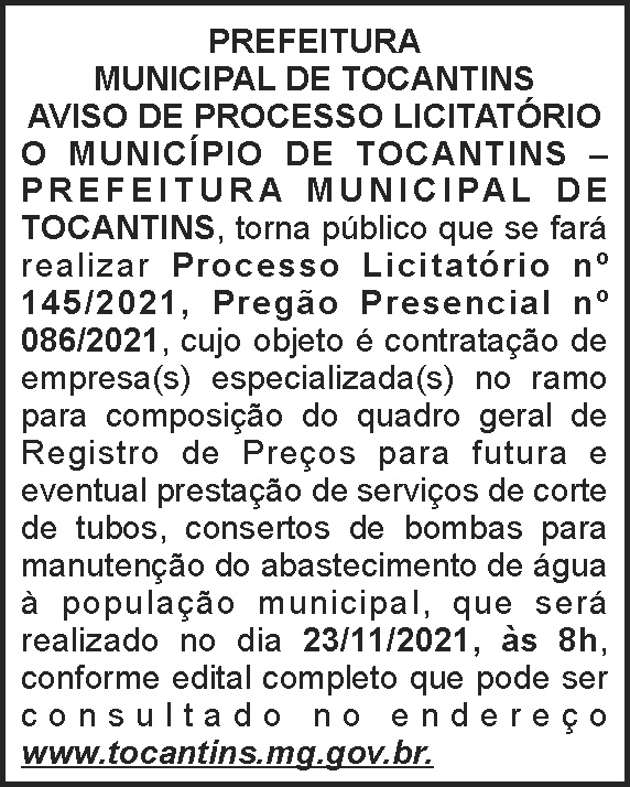 Pregão presencial - Tocantins 4 1 TOCANTINS 145
