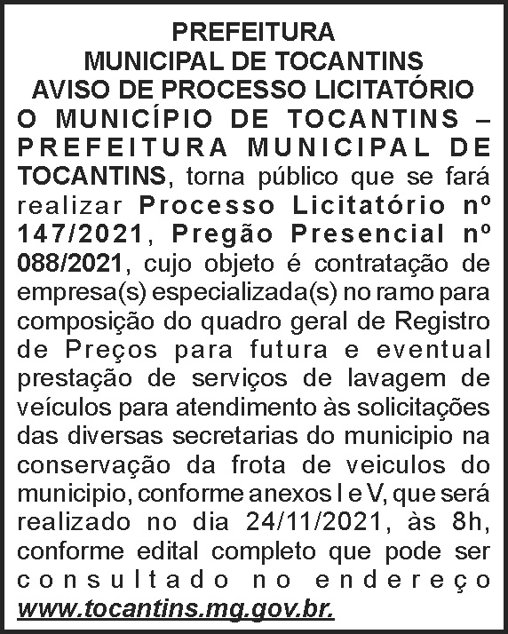 Pregão presencial - Tocantins 4 1 TOCANTINS 147