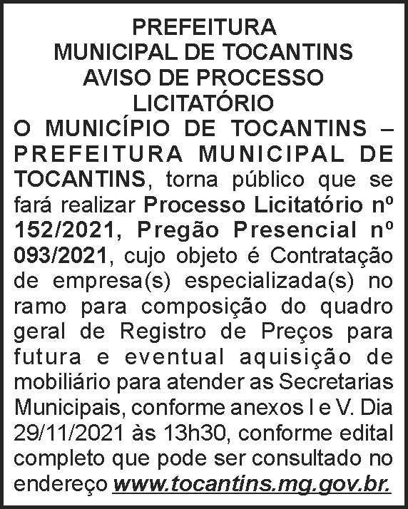 Edital licitatório - Tocantins 4 1 TOCANTINS 152