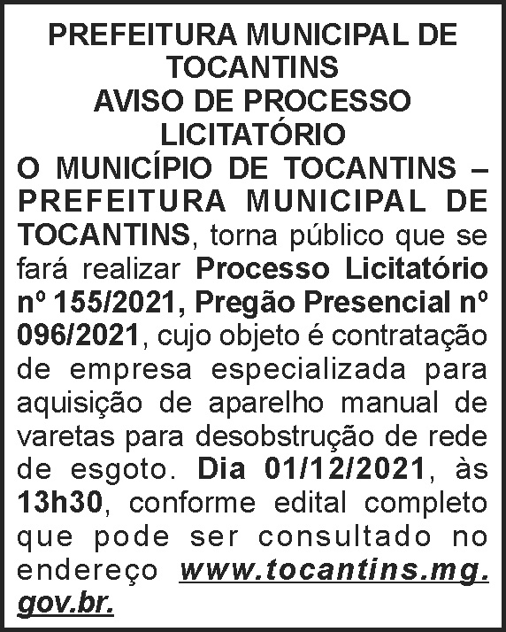 Processo licitatório - Tocantins 4 1 TOCANTINS 155