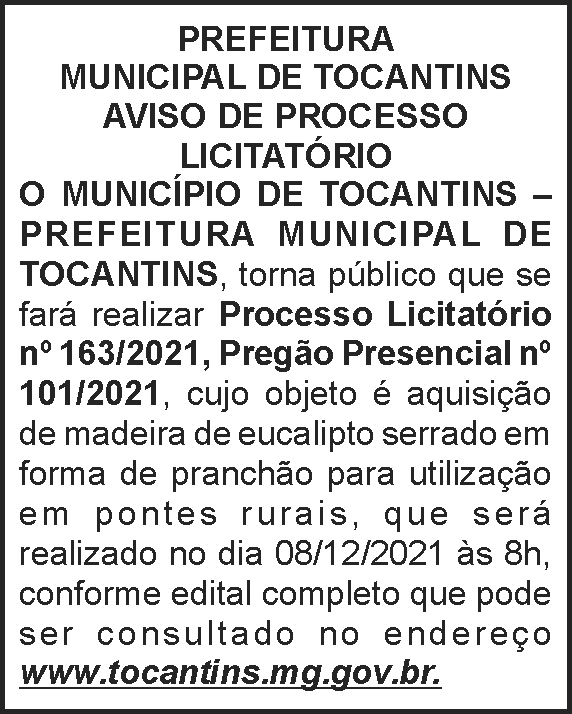 Processo licitatório - Tocantins 4 1 TOCANTINS 163