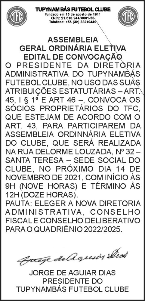 Assembleia Geral - Tupynambás 4 1 TUPUNAMBAS