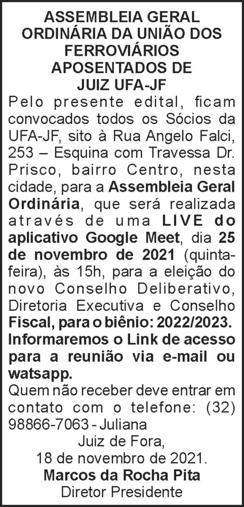 Assembleia Geral - UFA-JF 4 1 UNIAO