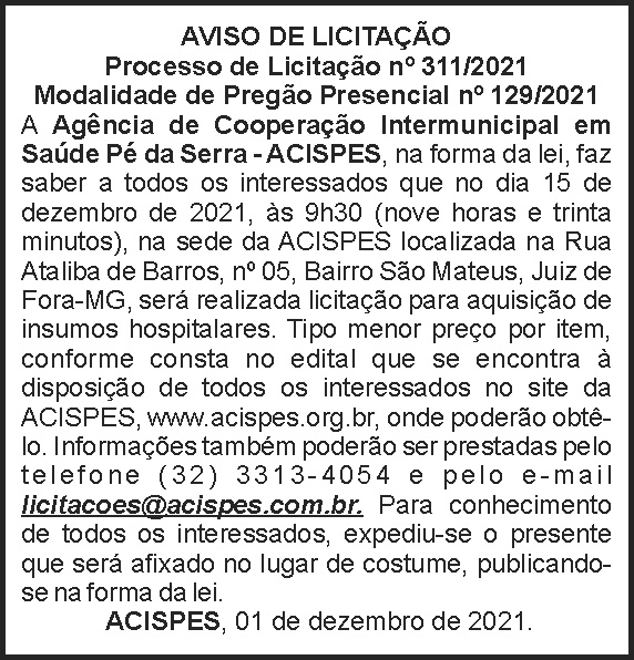 Aviso de licitação - Acispes 311 4 1 ACISPES 311