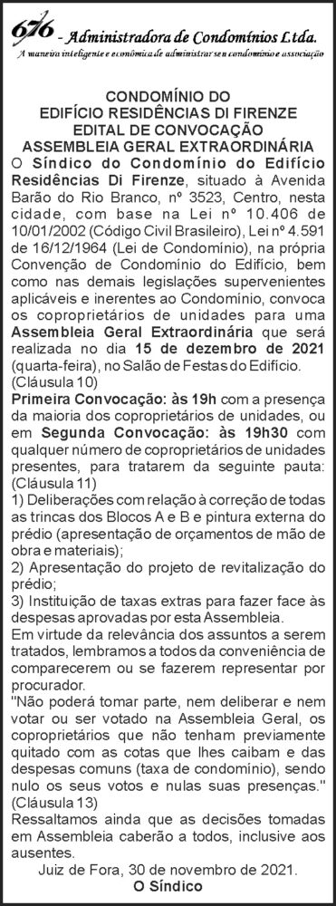 Di Firenze - Edital de convocação 4 1 DI FIRENZI