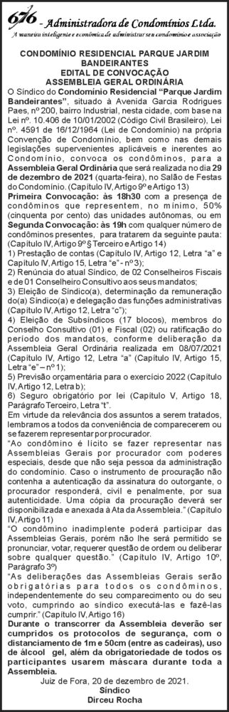 Edital de convocação - Parque Jardim 4 1 JD BANDEIRANTES