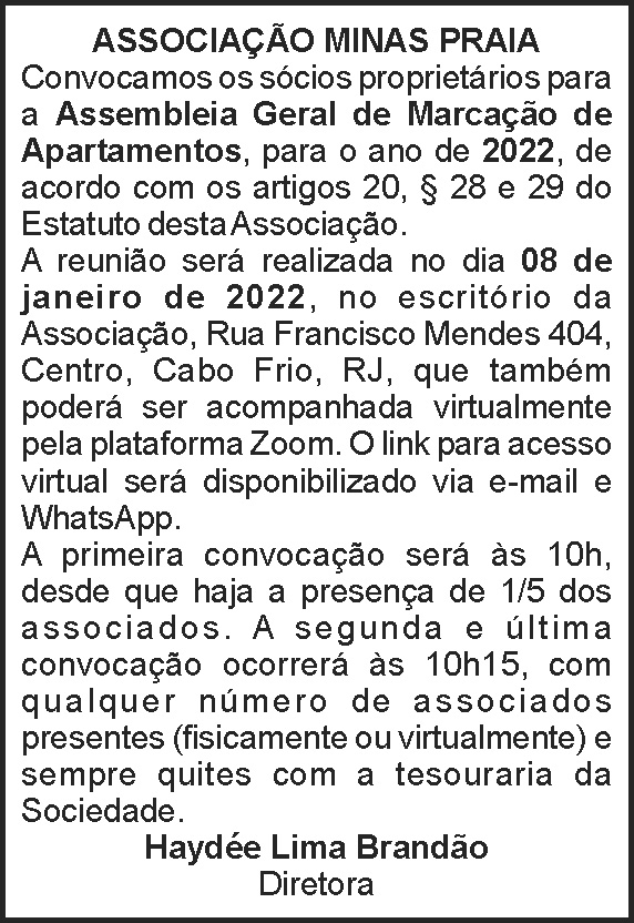 Minas Praia - Assembleia 4 1 MINAS PRAIA