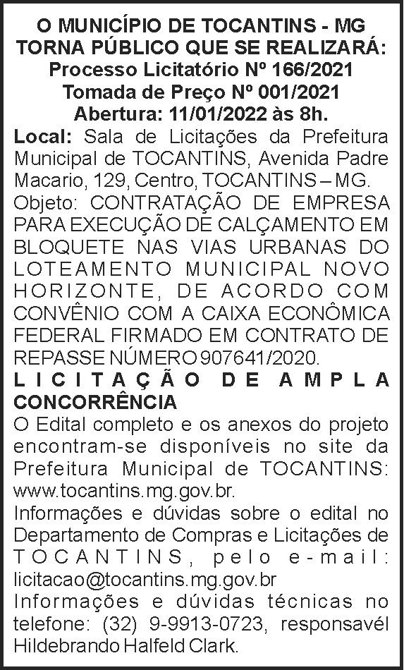 1 TOCANTINS 166