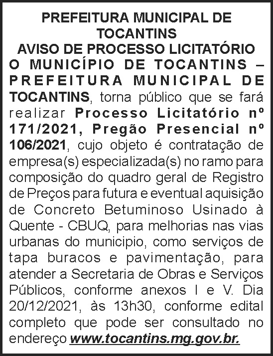 Pregão presencial - Tocantins 4 1 TOCANTINS 171