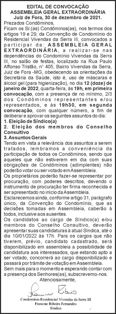 1 VIVENDAS DA SERRA