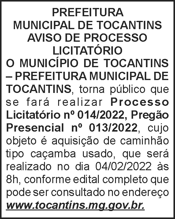 Tocantins - Processo licitatório 4 1 TOCANTINS 014